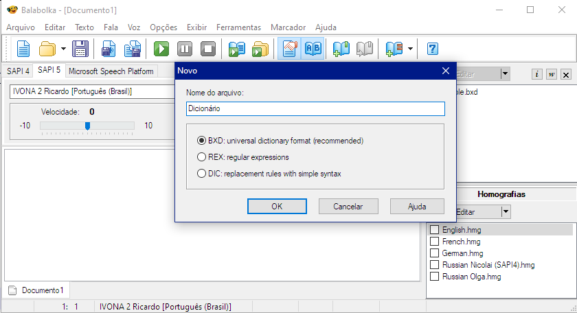 Formato de Dicionário BXD