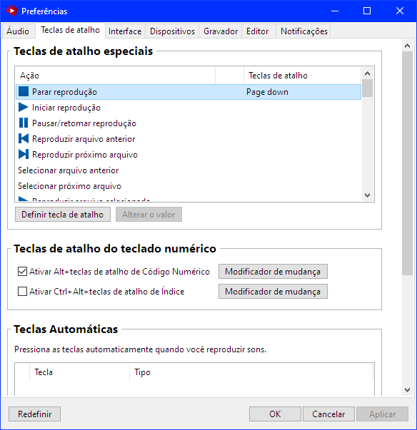Atalho Page Down no Soundpad