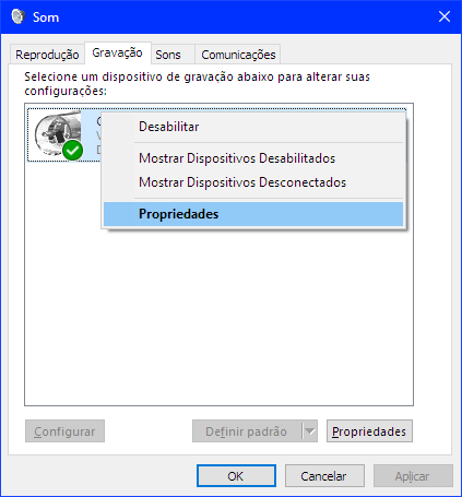 Propriedades do CABLE Output